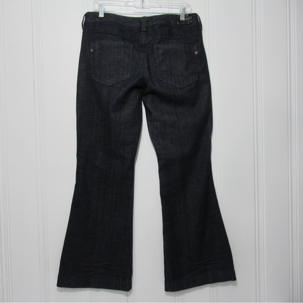 Express Dark Wash Eva Fit & Flare Wide-Leg Denim Jeans Size 10 Short - Picture 3 of 17